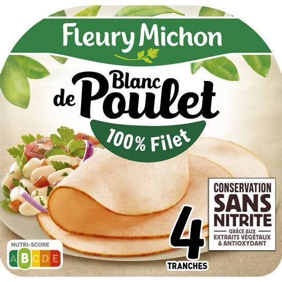 Fleury Michon - Blanc de poulet sans nitrite (4 pièces)