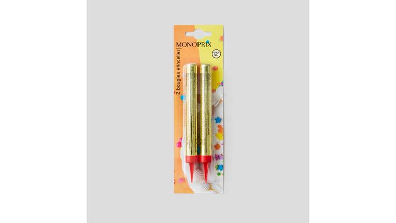 Monoprix Maison 2 bougies étincelles Le lot