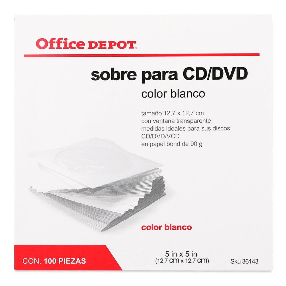 Office Depot · Sobres para cd/dvd blanco (200 g)