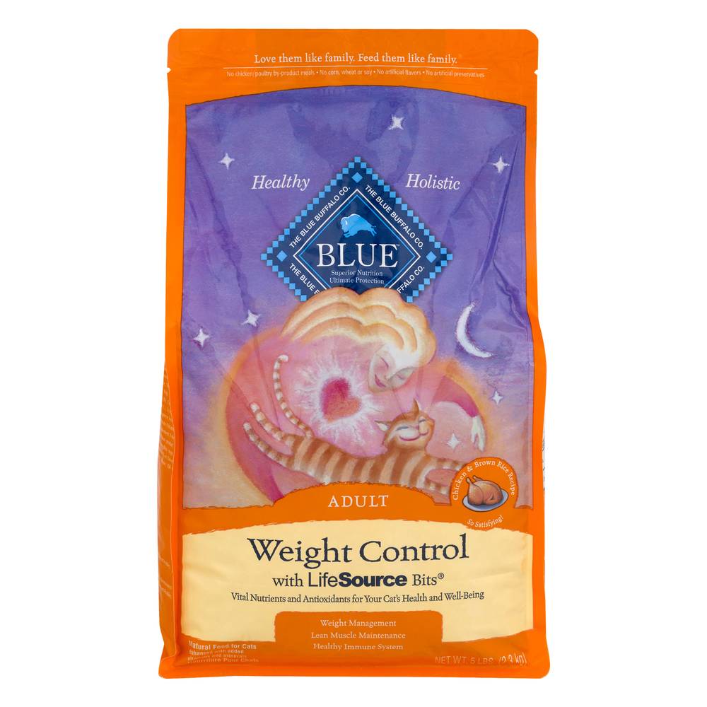 Blue Buffalo Chicken & Brown Rice Recipe Weight Control Adult Cat Food (5 lbs)