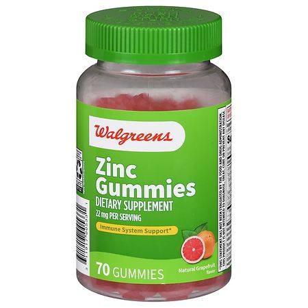 Walgreens Natural Zinc 22 mg Gummies, Grapefruit (70 ct)