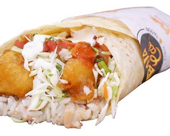 Order Fish Burrito food online from Baja Cali Fish & Tacos store, Arcadia on bringmethat.com