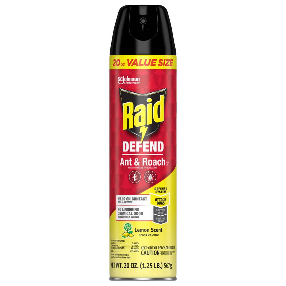 Raid 20-oz Defend Ant and Roach Killer Lemon Home and Perimeter Indoor Bug Spray | 327308