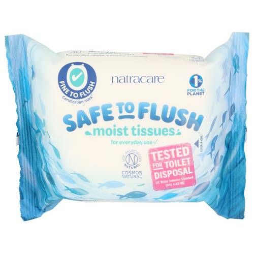 Natracare Safe To Flush Moist Tissues (30 ct)