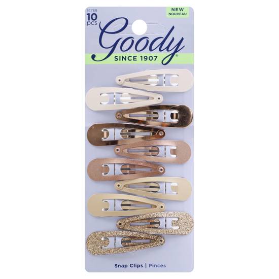 Goody Neutral Color Assorted Snap Clips (10 clips)