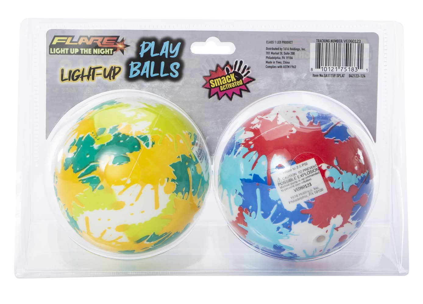 Flare™ Light-Up Play Balls 2-Pack Splat