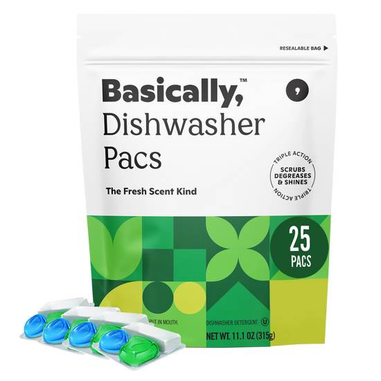 Basically, 25ct Triple Action Dishwasher Pacs