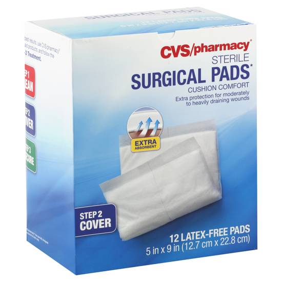 Cvs/Pharmacy Sterile Latex Free Surgical Pads 5 in X 9 in