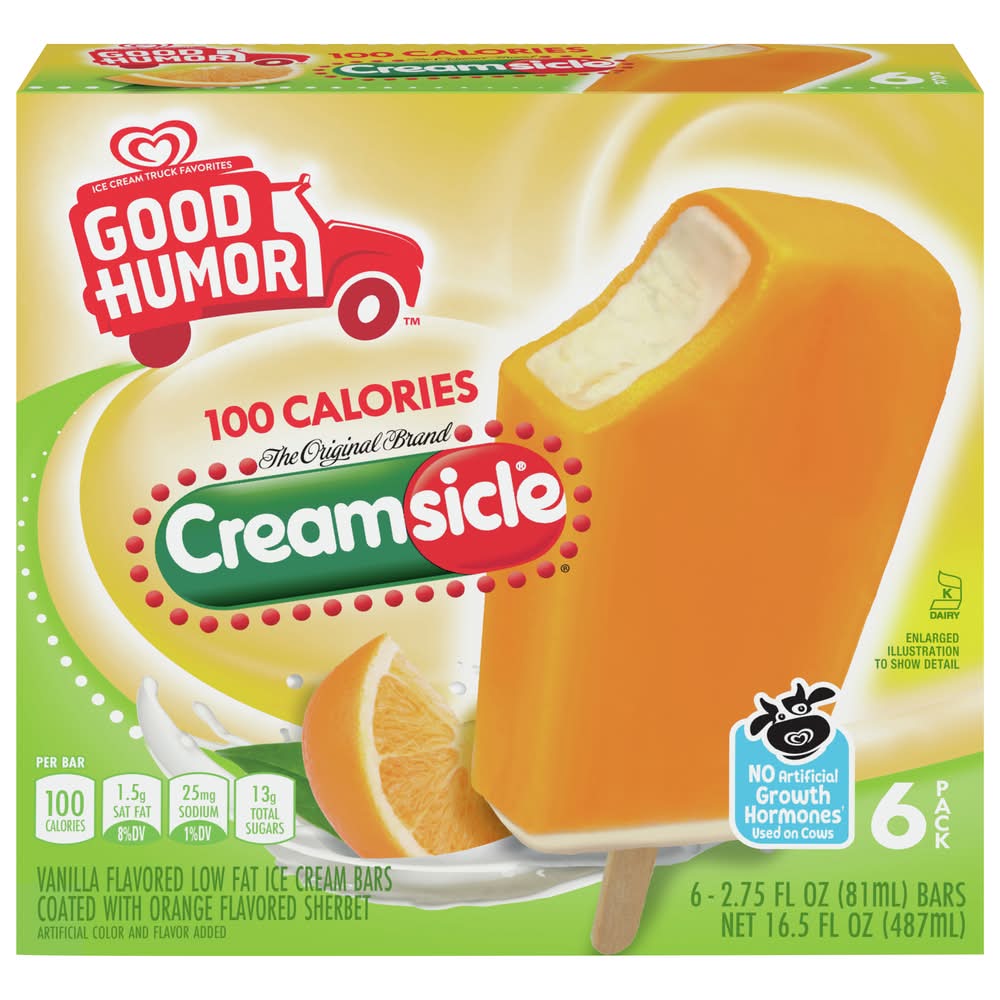 Good Humor Low Fat Ice Cream Bars, Vanilla Orange (6 x 2.75 fl oz)