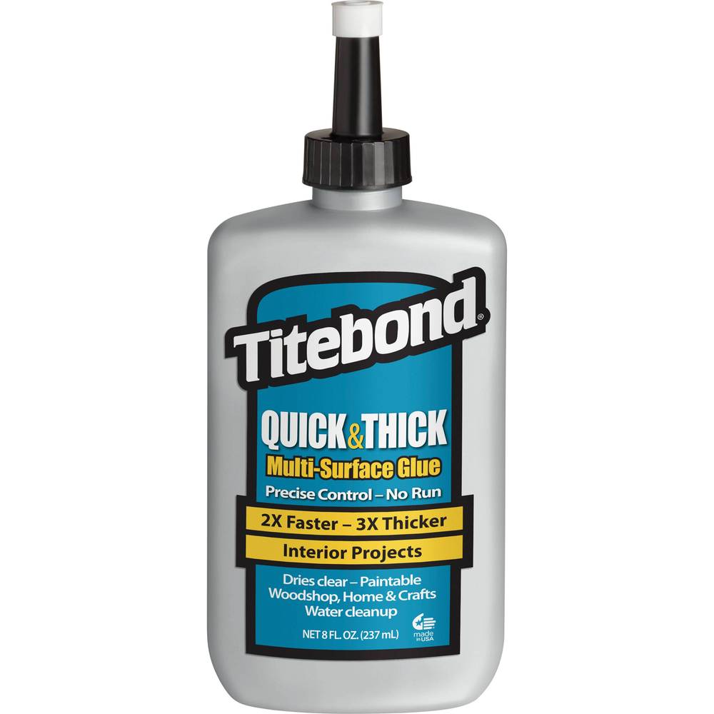 Titebond Quick and Thick Multi-Surface Glue Clear, Quick Dry Interior Wood Adhesive (Actual Net Contents: 8-fl oz) | 2403