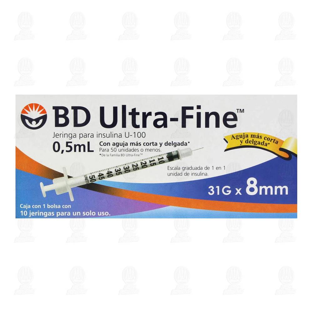 BD · Jeringa ultra-fine para insulina 0.5 ml (10 un)