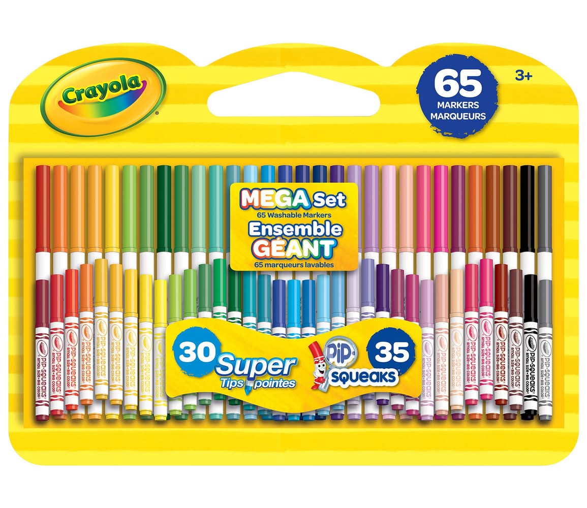 Crayola - Ensamble Géant, 65 Marqueurs Lavables / Crayola Mega Set, 65 Washable Markers