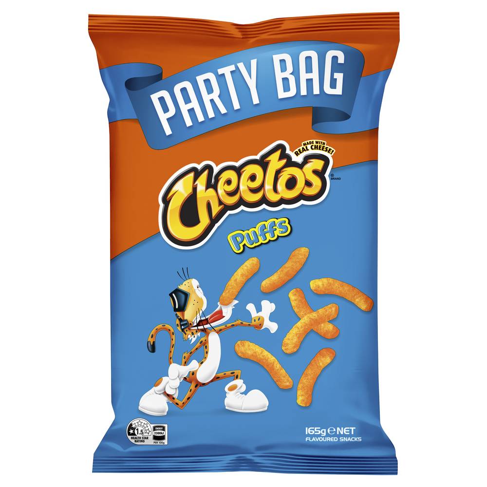 Cheetos Flavoured Puffs Snack Party Bag, Cheese (165g)