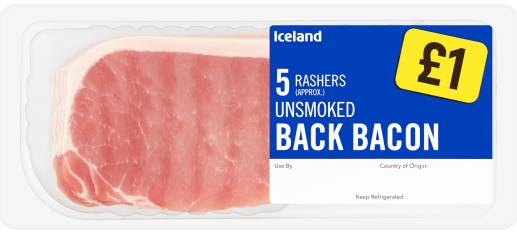 Iceland Rashers Unsmoked Back Bacon (150g)