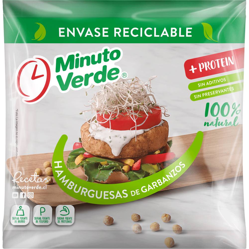 Minuto verde hamburguesa garbanzo (100 g)