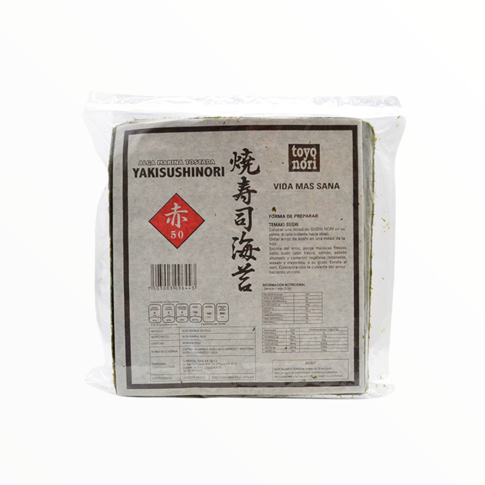 Toyo foods alga marina para sushi nori red (50 un)