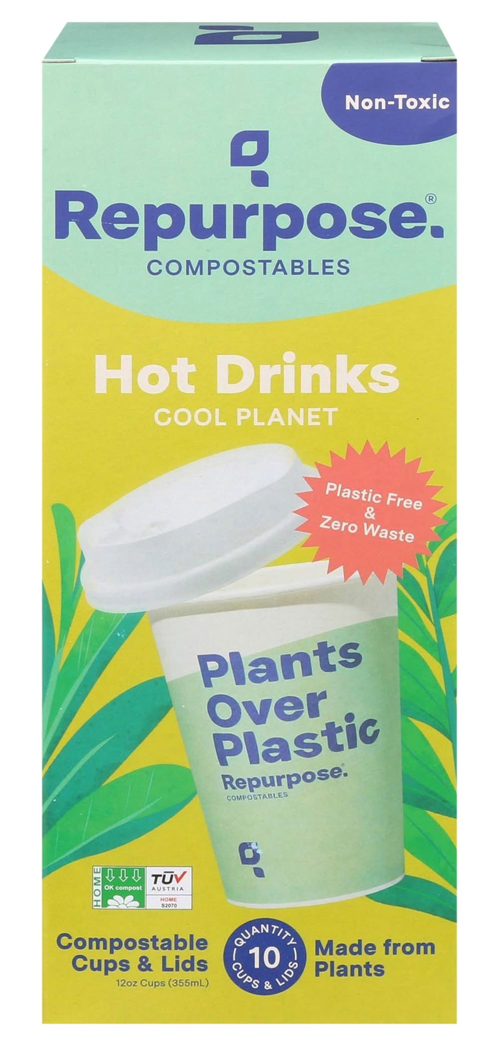 Repurpose Compostable Cool Planet Hot Drink Cups & Lids