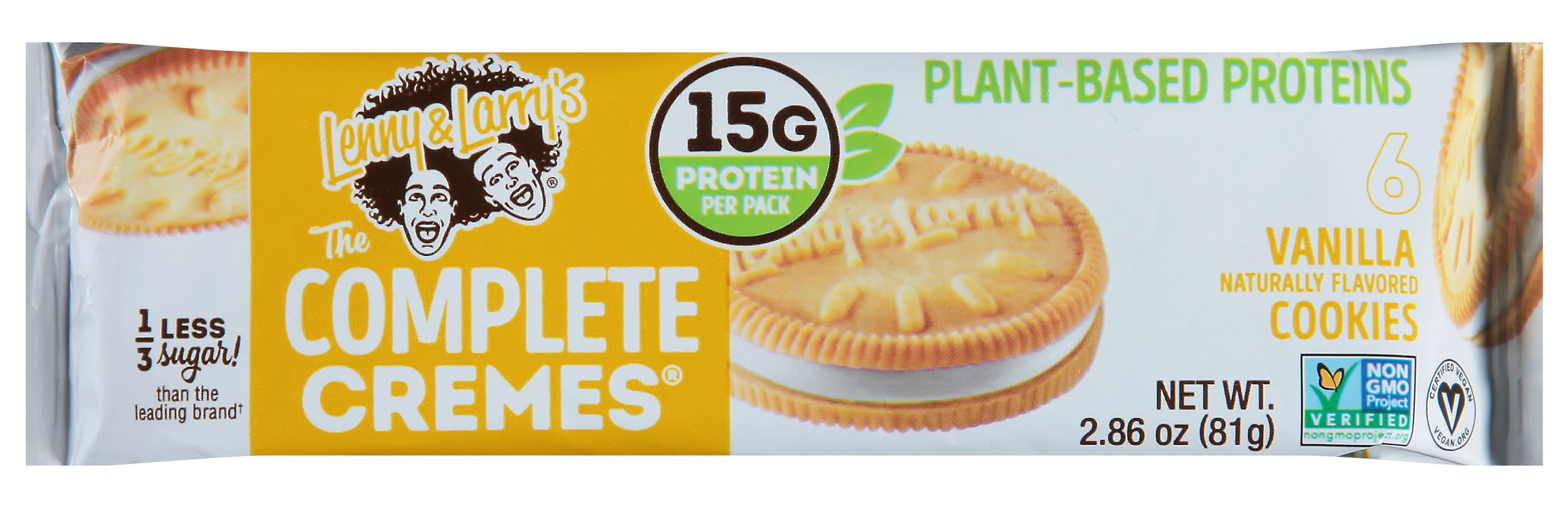 Lenny & Larry's The Complete Cremes Sandwich Cookies, Vanilla (2.86 oz, 6 ct)