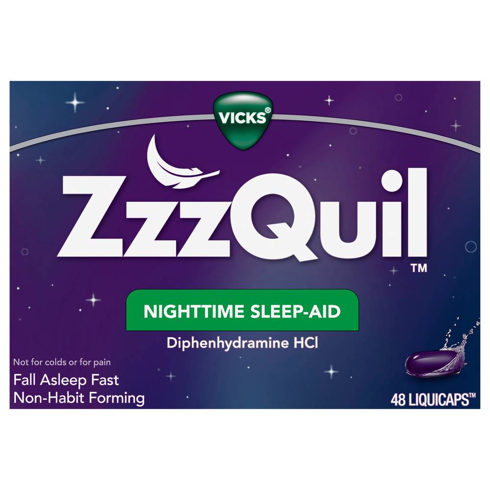 Vicks Zzzquil Nighttime Sleep-Aid Fall Asleep Fast and Wake Refreshed