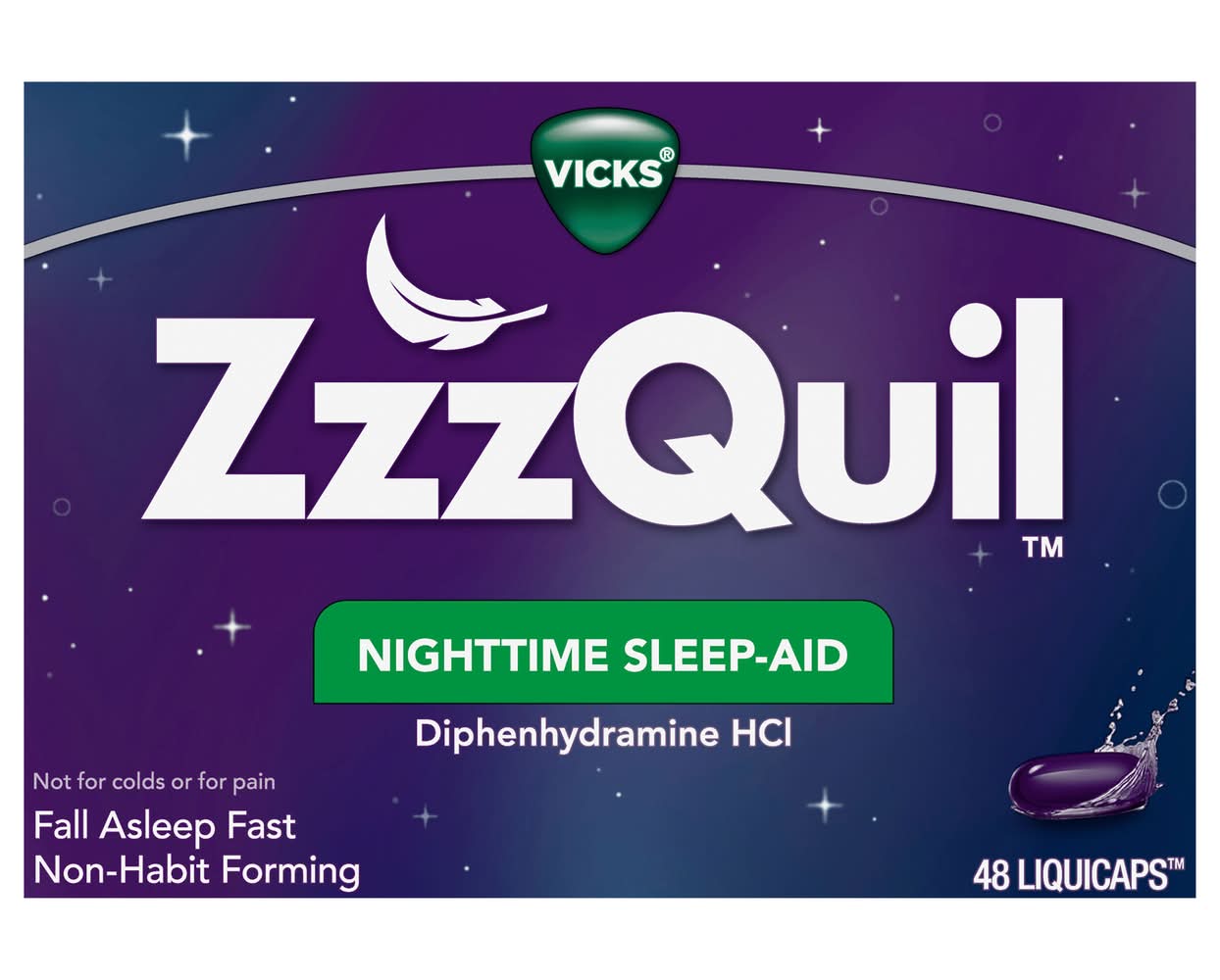Vicks Zzzquil Nighttime Sleep-Aid Fall Asleep Fast and Wake Refreshed (1.6 oz)
