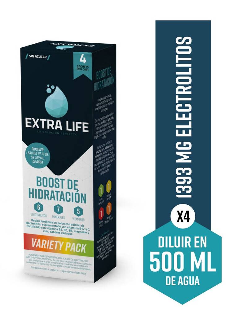Extra Life Boost de Hidratación x4 Sachets