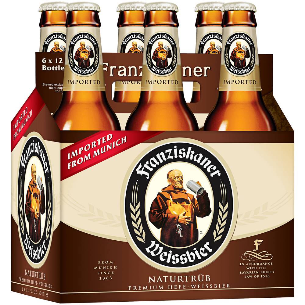 Franziskaner Weissbier Premium Munich Imported Beer (6 x 12 fl oz)