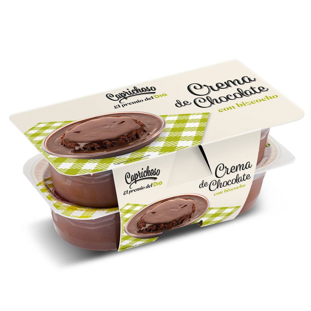 Crema De Chocolate Con Bizcocho Caprichoso Dia Pack 4 X 125 G