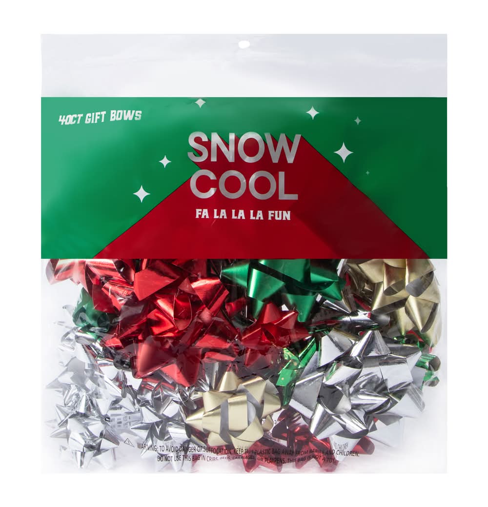Christmas Gift Bows 40-Pack Bright