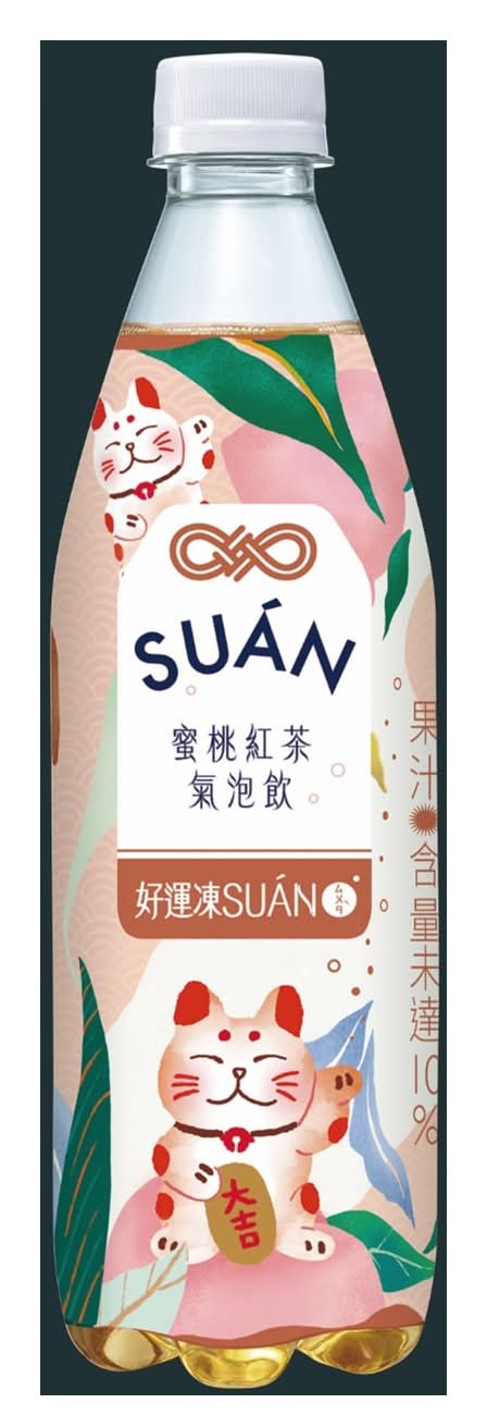 究‧選 SUÁN果茶氣泡飲 蜜桃紅茶氣泡飲 (540 mL)