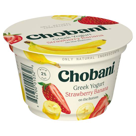 Chobani Greek Yogurt Strawberry & Banana on the Bottom 2% Milkfat