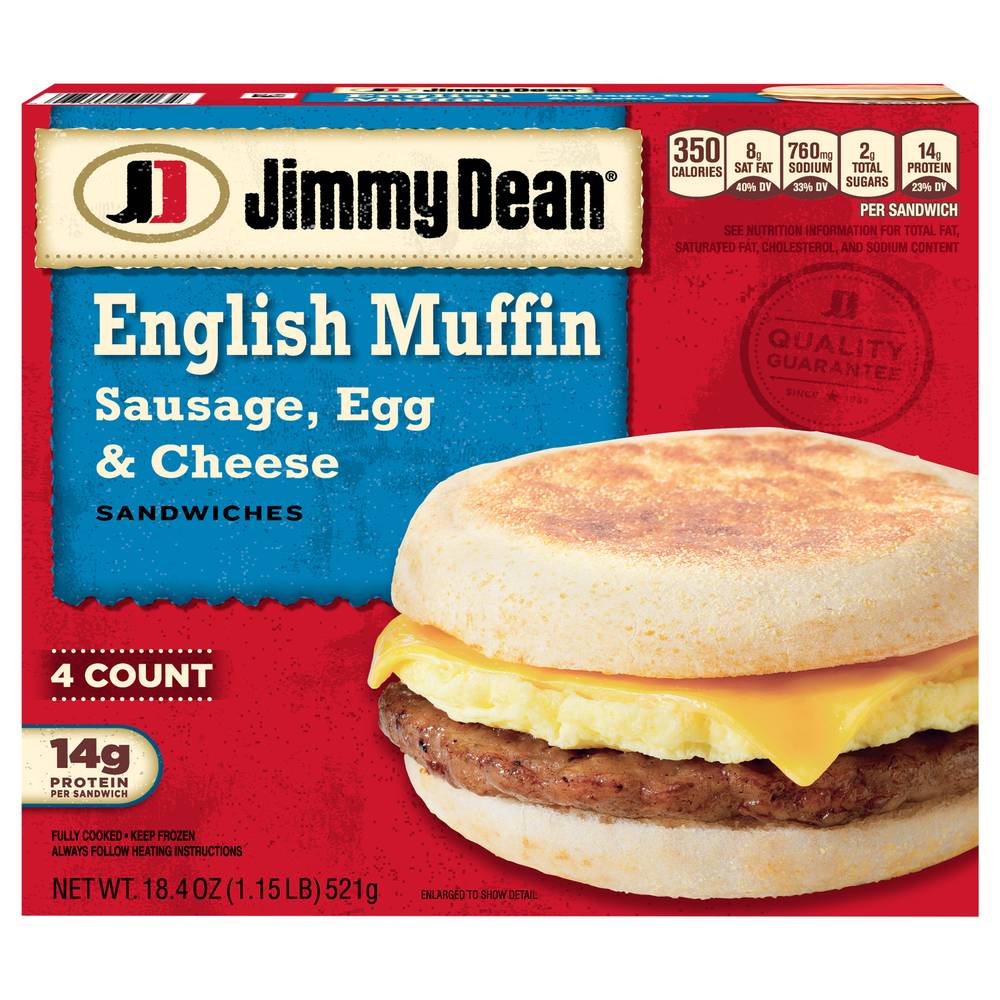 Jimmy Dean Sausage Egg & Cheese Sandwiches (4 ct)