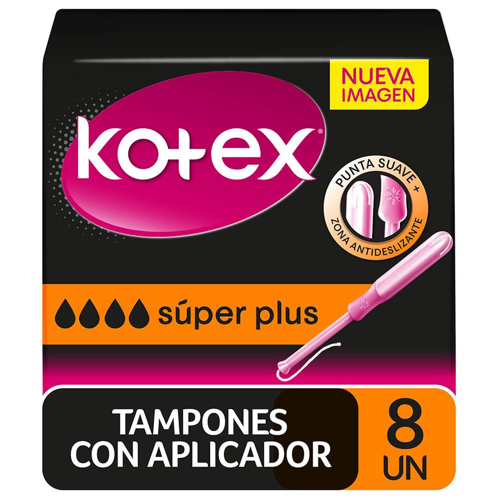 Kotex tampón con aplicador súper plus (8 un)