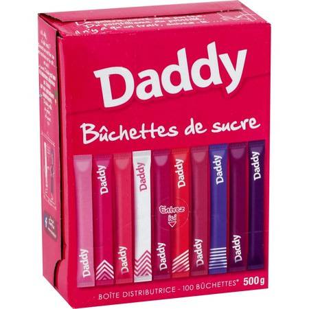 Sucre en poudre DADDY - la boite de 100 bûchettes - 500 g