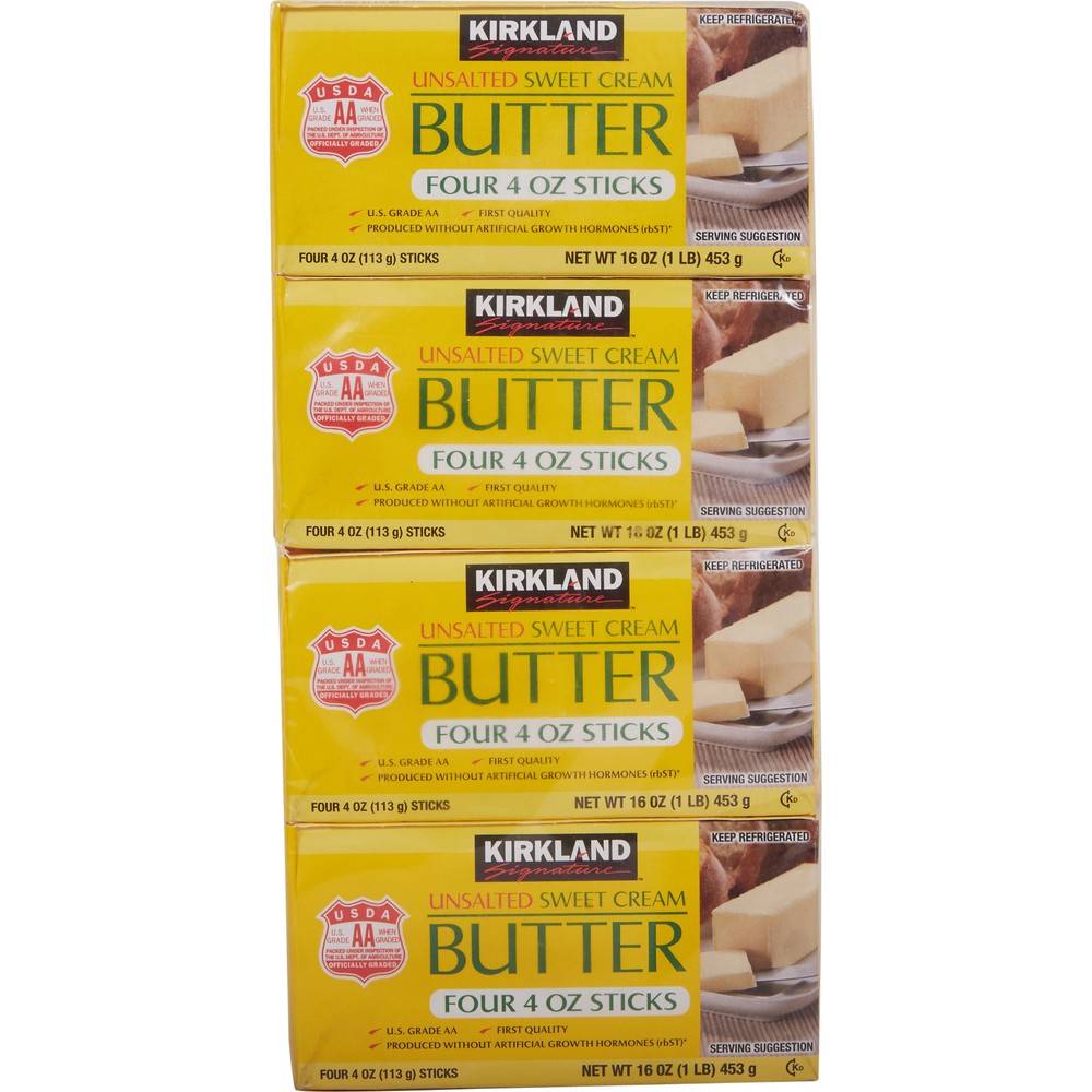 Kirkland Signature Unsalted Sweet Cream Butter (4 ct, 16 oz)