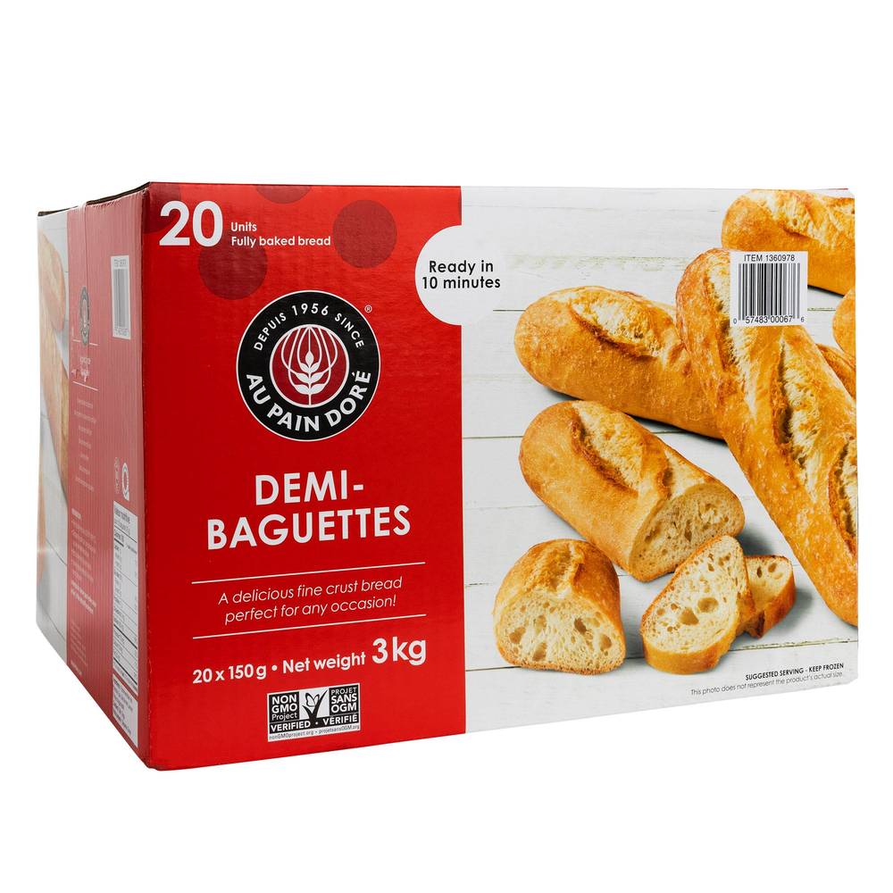 Au Pain Doré Demi-Baguettes, 20 X 150 G