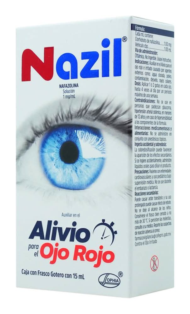 Nazil · Ofteno clorhidrato de nafazolina 0.1% solución oftálmica estéril (15 ml)