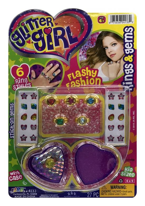 Ja-Ru Glitter Girl Flashy Fashion Rings & Gems (1 kits)