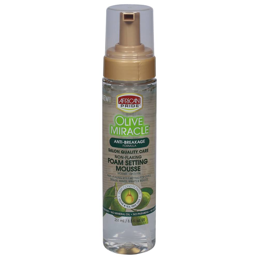 African Pride Olive Miracle Anti-Breakage Foam Setting Mousse (8.5 fl oz)