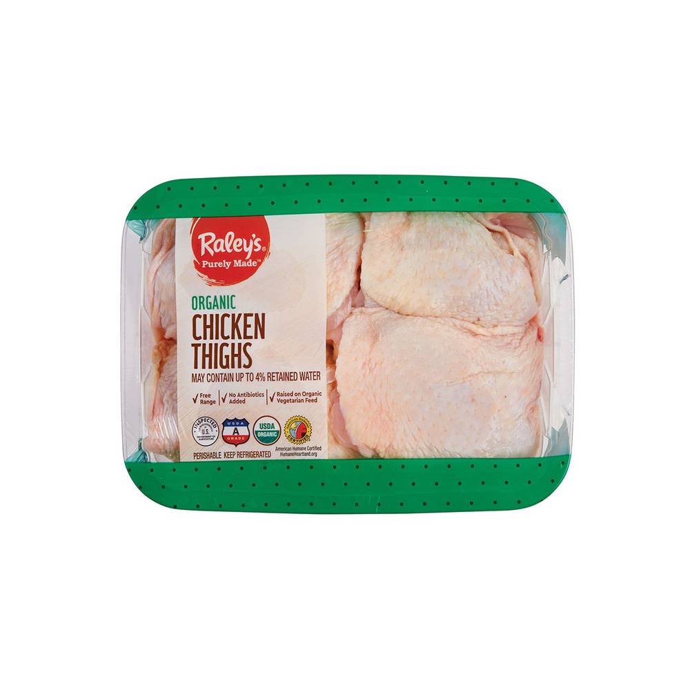 Raley'S Purely Made Organic Chicken Thigh Bone-In Per Pound