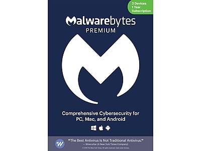 Malwarebytes Premium for 3 Devices, Windows/Mac/Android, Download (854248005897)