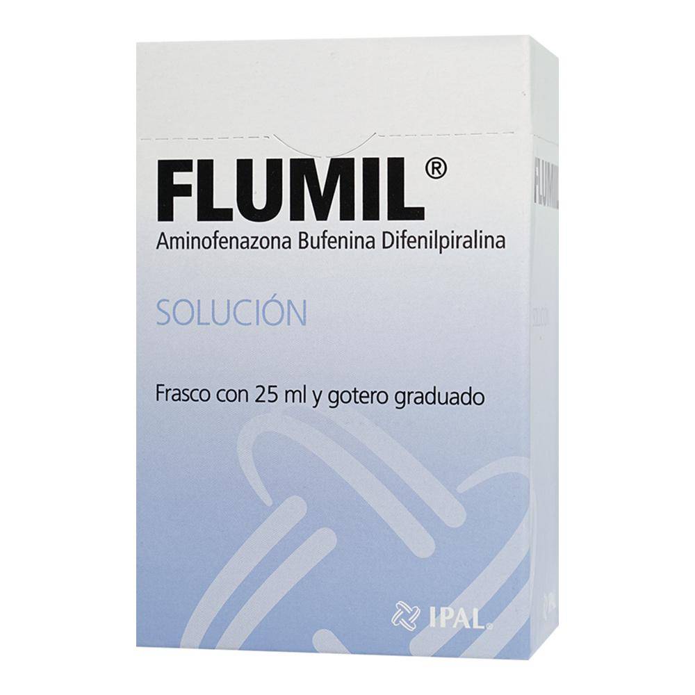 Ipal flumil aminofenazona/bufeina/difenilpiralina solución 2 mg/75 mg/75 mg (25 ml)