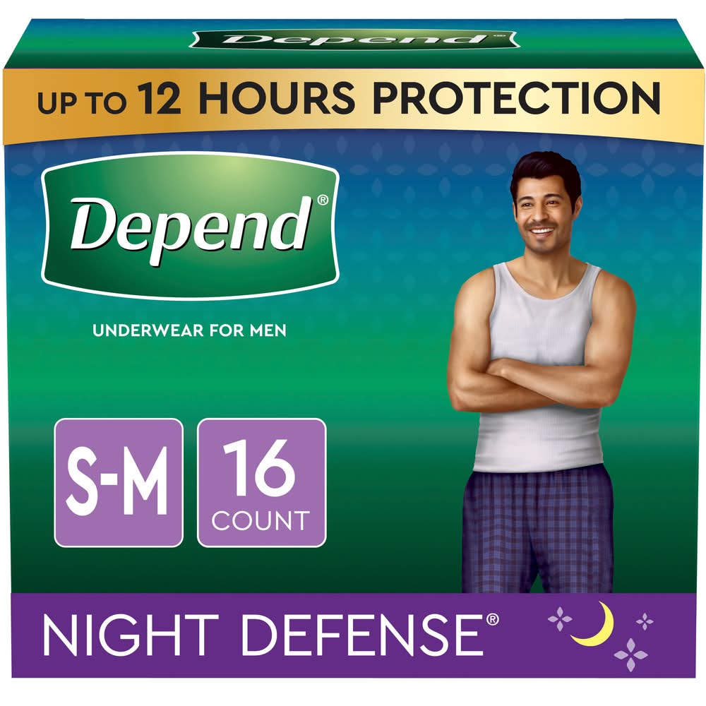 Depend Night Defense Mens For Men Underwear Small