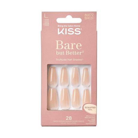 KISS Bare But Better Nails Nude Drama L (28 ct)