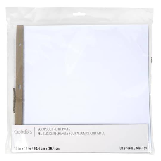 Recollections Scrapbook Refill Pages 60 Sheets, White