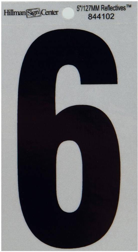 Hillman Black and Silver Reflective Adhesive Number 6