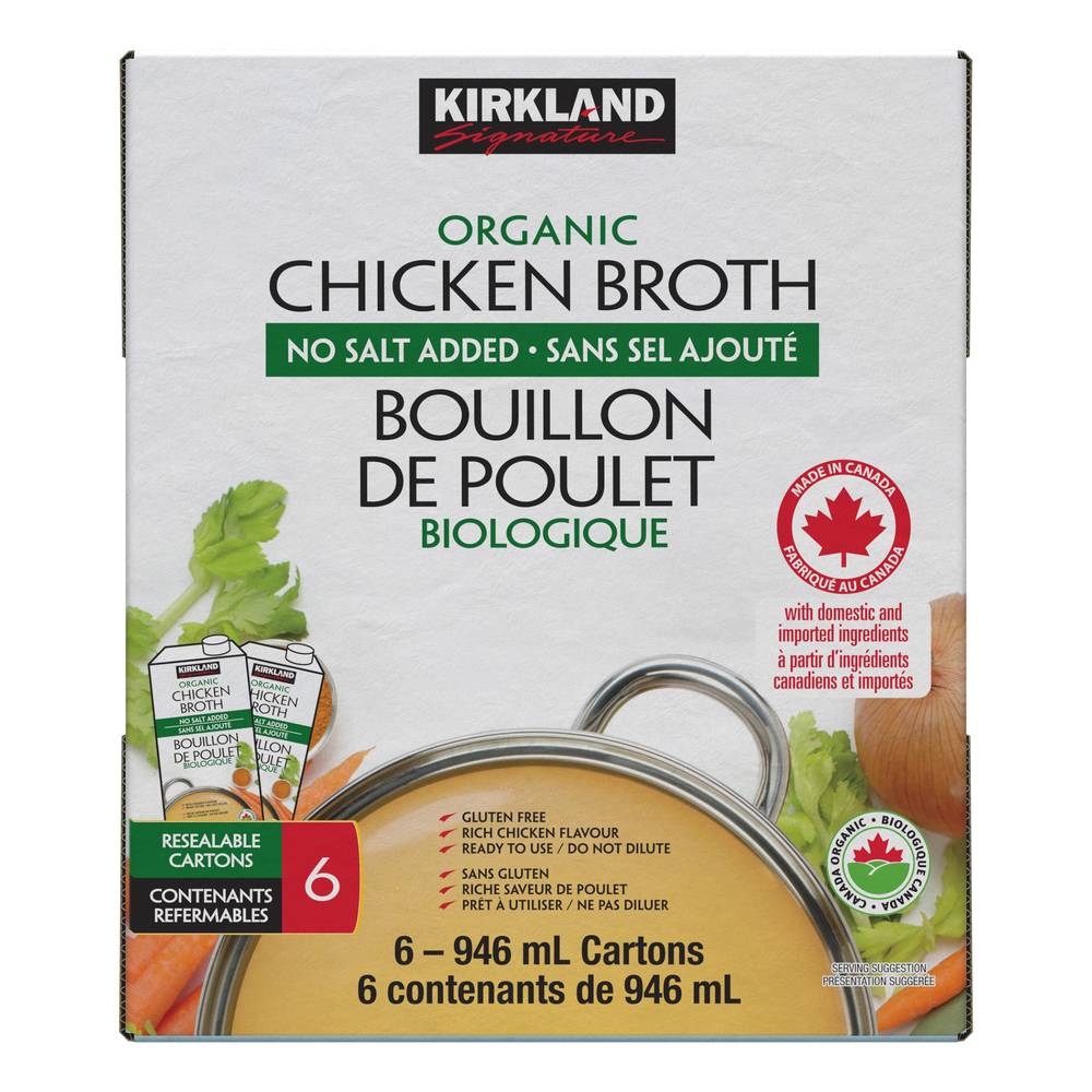 Kirkland Signature · Bouillon de poulet (6 x 946 ml) - Chicken broth (6 x 946 mL)