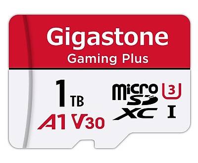 Gigastone 1TB microSDXC Memory Card with Adapter, Class 10, UHS-I, V30 (GS-2IN1-A1V30GAME-1TB-R)