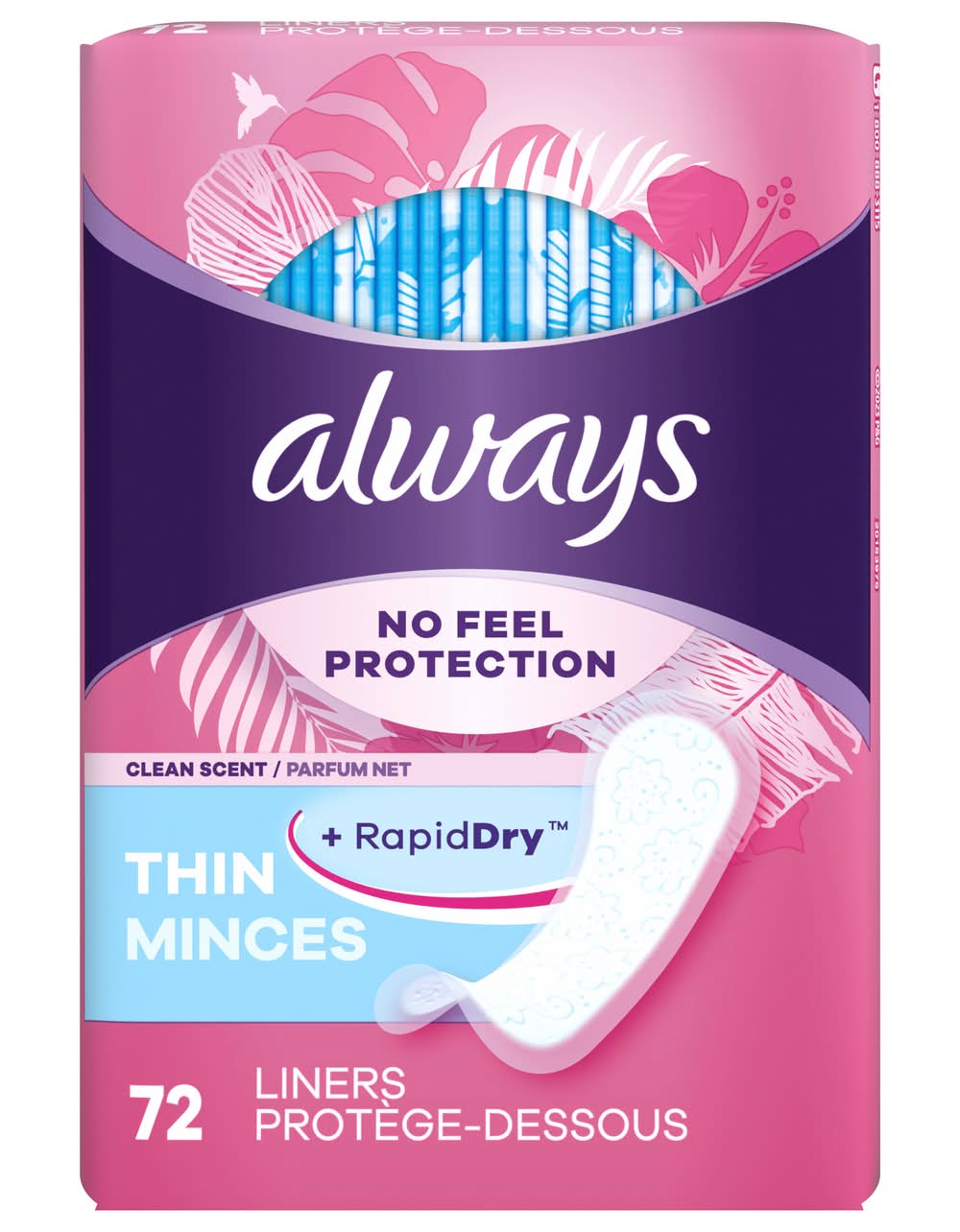 Always Thin No Feel Protection Daily Liners Regular Absorbency Scented, Breathable Layer Helps Keep You Dry (3.36 oz)