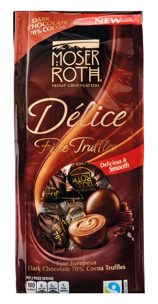 Moser Roth Delice Fine Truffles Candies, Dark Chocolate (4.93 oz)