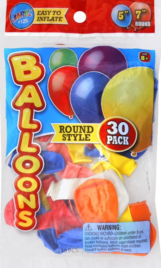 Ja-Ru Round Style Balloons (30 ct)